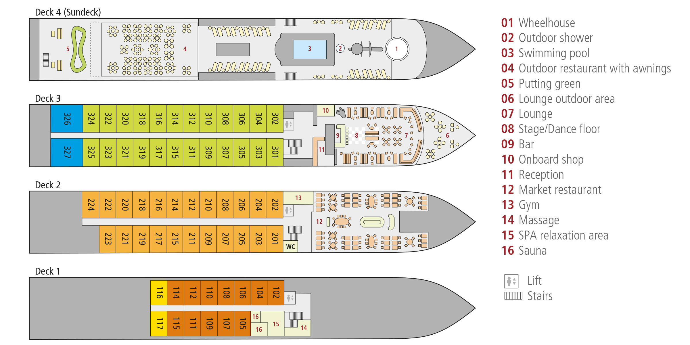 A-Rosa Alva Deck Plan