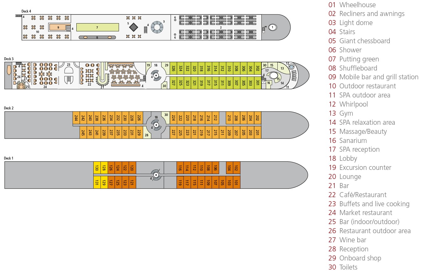 A-Rosa Brava Deck Plan