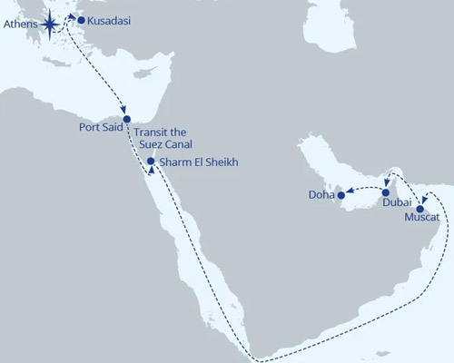 Ancient Athens to Dazzling Doha - 14 Nights [Athens to Athens]