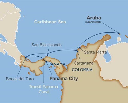 7 Days - Panama Canal, Cartagena, San Blas Islands & More [Oranjestad to Balboa / FuerteA]