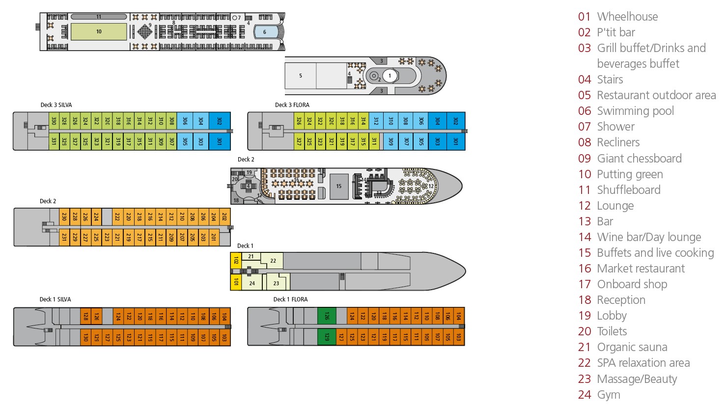 A-Rosa Flora Deck Plan