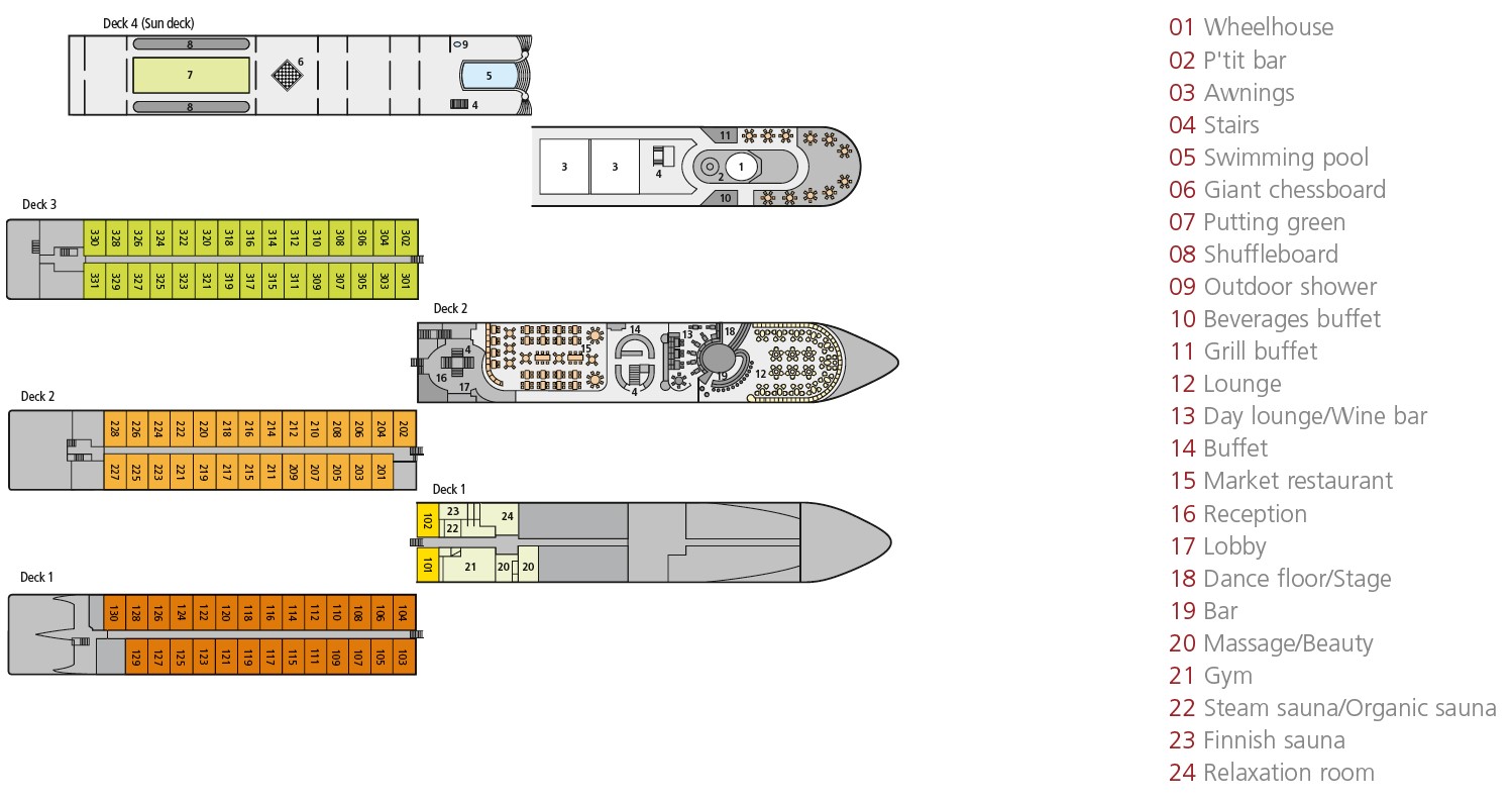 A-Rosa Stella Deck Plan