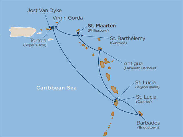 10 Days - Blue Waters of the Leeward Islands [Philipsburg, St. Maarten to Philipsburg, St]