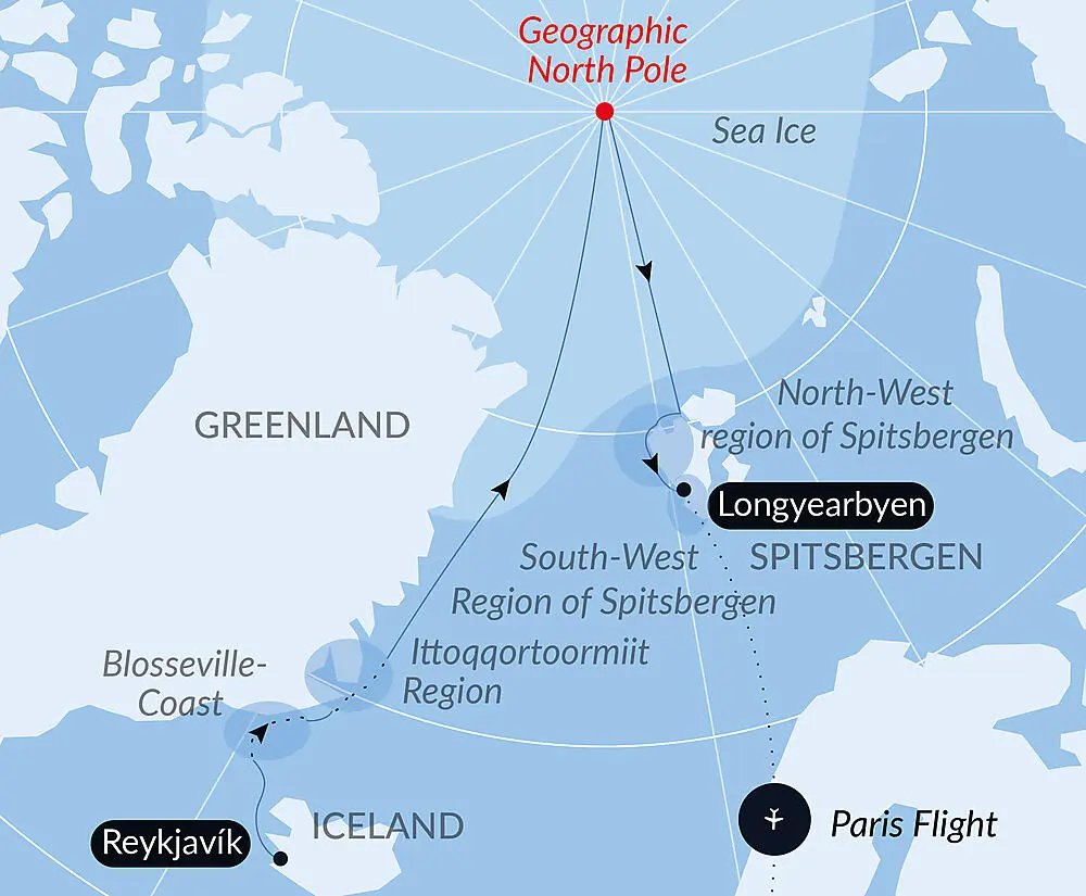 The Geographic North Pole and exploration of northern Greenland