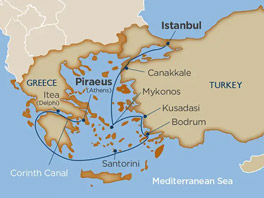 8 Days - Aegean Sea Odyssey via the Corinth Canal[Athens, Greece to Istanbul]