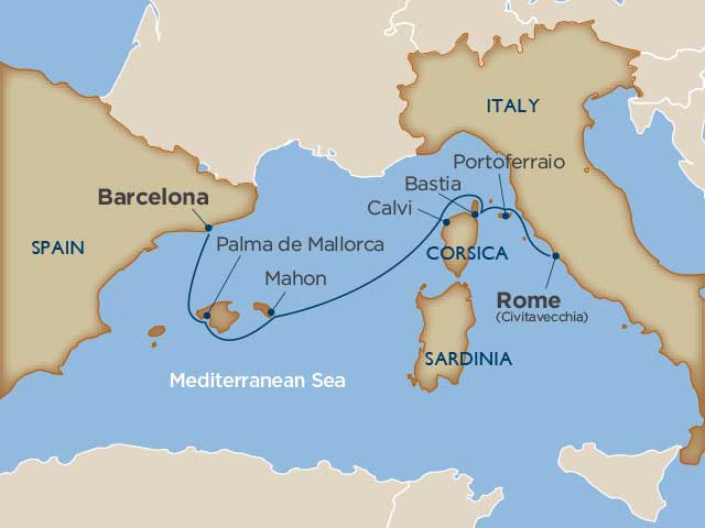 7 days - Mediterranean Island Mosaic [Rome to Barcelona]