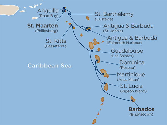 10 Days - Sublime Southern Caribbean[Bridgetown to Philipsburg, St. Maarten]
