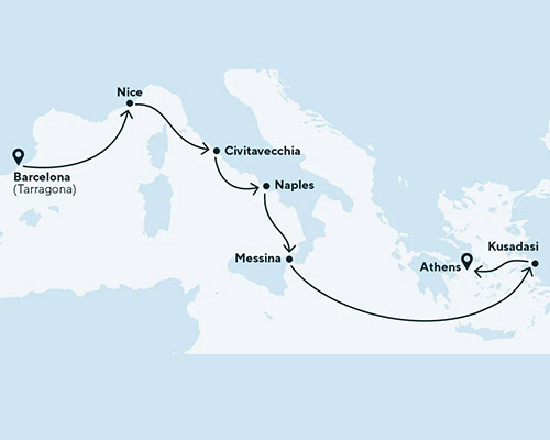 Mediterranean Rivieras - Spain, France & Italy (Eastbound) - 8 Nights