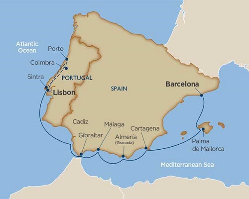 12 Days - Portuguese Passages & Spanish Shorelines Cruise Tour [Lisbon to Barcelona]