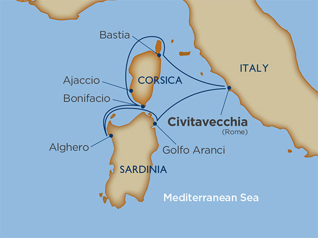7 Days - Treasure Troves of Corsica & Sardinia[Rome to Rome]