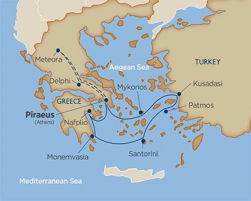 10 Days - Delphi & Meteora: Grecian Treasures Cruise Tour [Athens to Athens]