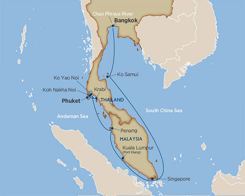 11 Days - Tantalizing Thailand & Sparkling Singapore[Klong Toei (Bangkok), to Phuket]