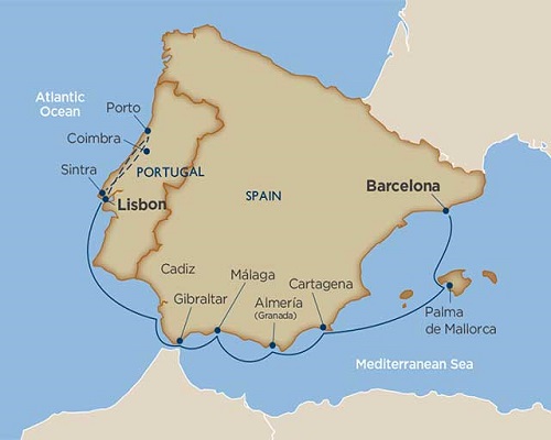 13 Days - Portuguese Passages & Spanish Shorelines Cruise Tour [Barcelona to Lisbon]