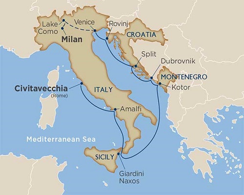 11 Days - Lake Como & Adriatic Romance Cruise Tour [Civitavecchia, Rome to Venice]