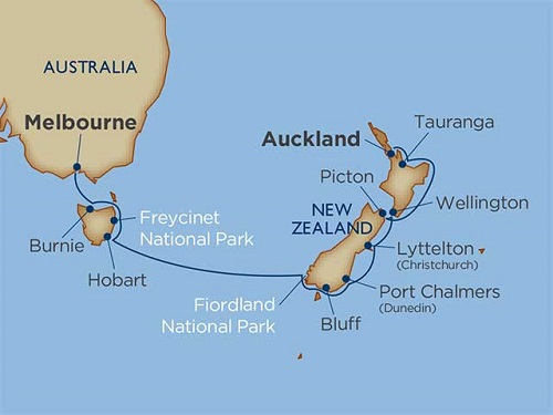 14 Days - Tasman Sea Treasures: New Zealand Fjords & South Australia [Melbourne to Aucklan