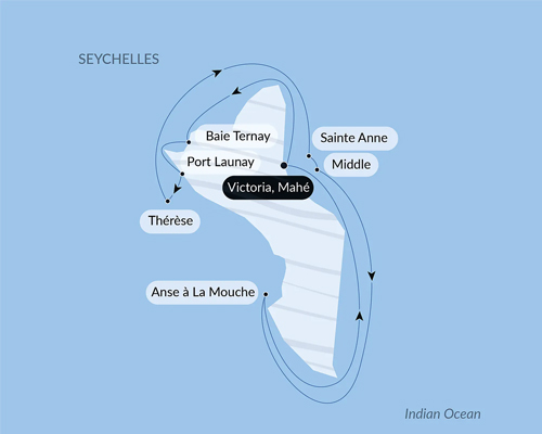 The Seychelles, under sail aboard the Spirit of Ponant