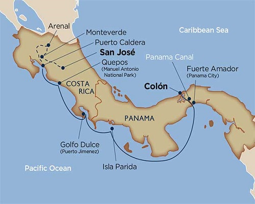 10 Days - Monteverde Cloud Forest & Arenal Volcano Cruise Tour [Colon to Puerto Caldera]